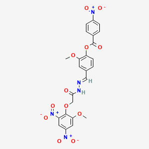 2-methoxy-4-[(E)-{2-[(2-methoxy-4,6-dinitrophenoxy)acetyl]hydrazinylidene}methyl]phenyl 4-nitrobenzoate