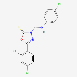 3-{[(4-chlorophenyl)amino]methyl}-5-(2,4-dichlorophenyl)-1,3,4-oxadiazole-2(3H)-thione