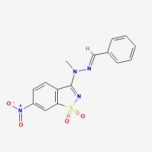 3-[(2E)-2-benzylidene-1-methylhydrazinyl]-6-nitro-1,2-benzothiazole 1,1-dioxide