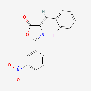 molecular formula C17H11IN2O4 B11539125 (4Z)-4-(2-iodobenzylidene)-2-(4-methyl-3-nitrophenyl)-1,3-oxazol-5(4H)-one 