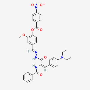 4-[(E)-(2-{(2E)-3-[4-(diethylamino)phenyl]-2-[(phenylcarbonyl)amino]prop-2-enoyl}hydrazinylidene)methyl]-2-methoxyphenyl 4-nitrobenzoate