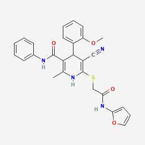 5-cyano-6-{[2-(furan-2-ylamino)-2-oxoethyl]sulfanyl}-4-(2-methoxyphenyl)-2-methyl-N-phenyl-1,4-dihydropyridine-3-carboxamide