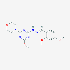 2-[(2E)-2-(2,4-dimethoxybenzylidene)hydrazinyl]-4-methoxy-6-(morpholin-4-yl)-1,3,5-triazine