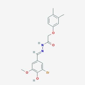 N'-[(E)-(3-bromo-4-hydroxy-5-methoxyphenyl)methylidene]-2-(3,4-dimethylphenoxy)acetohydrazide