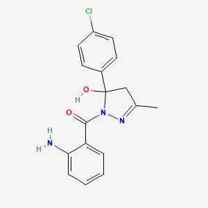 (2-aminophenyl)[5-(4-chlorophenyl)-5-hydroxy-3-methyl-4,5-dihydro-1H-pyrazol-1-yl]methanone