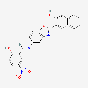 3-(5-{[(E)-(2-hydroxy-5-nitrophenyl)methylidene]amino}-1,3-benzoxazol-2-yl)naphthalen-2-ol