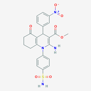 Methyl 2-amino-4-(3-nitrophenyl)-5-oxo-1-(4-sulfamoylphenyl)-1,4,5,6,7,8-hexahydroquinoline-3-carboxylate