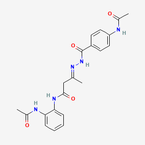 (3E)-N-[2-(acetylamino)phenyl]-3-(2-{[4-(acetylamino)phenyl]carbonyl}hydrazinylidene)butanamide