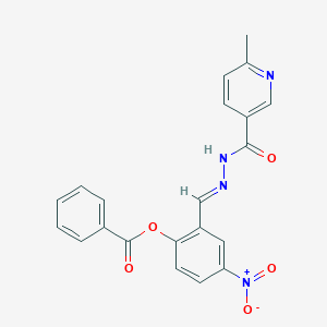 2-[(E)-{2-[(6-methylpyridin-3-yl)carbonyl]hydrazinylidene}methyl]-4-nitrophenyl benzoate