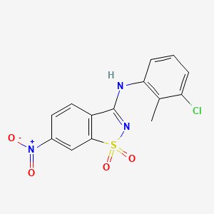 3-(3-chloro-2-methylanilino)-6-nitro-1H-1,2-benzisothiazole-1,1-dione