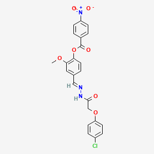 4-[(E)-{2-[(4-chlorophenoxy)acetyl]hydrazinylidene}methyl]-2-methoxyphenyl 4-nitrobenzoate