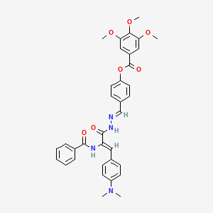 4-[(E)-(2-{(2Z)-3-[4-(dimethylamino)phenyl]-2-[(phenylcarbonyl)amino]prop-2-enoyl}hydrazinylidene)methyl]phenyl 3,4,5-trimethoxybenzoate