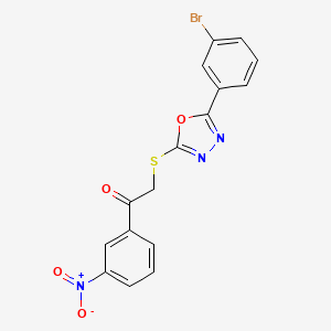 2-{[5-(3-Bromophenyl)-1,3,4-oxadiazol-2-yl]sulfanyl}-1-(3-nitrophenyl)ethanone