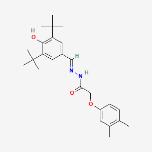 molecular formula C25H34N2O3 B11539825 N'-[(E)-(3,5-di-tert-butyl-4-hydroxyphenyl)methylidene]-2-(3,4-dimethylphenoxy)acetohydrazide 