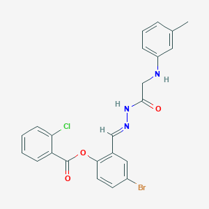 4-Bromo-2-[(E)-({2-[(3-methylphenyl)amino]acetamido}imino)methyl]phenyl 2-chlorobenzoate