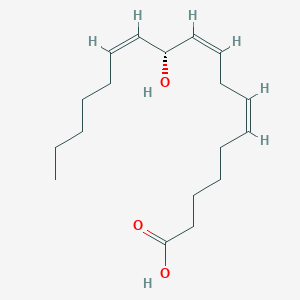 molecular formula C18H30O3 B115399 11-Hydroxy-6,9,12-octadecatrienoic acid CAS No. 145178-66-1
