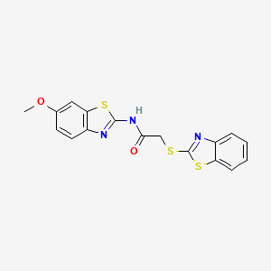 2-(1,3-benzothiazol-2-ylsulfanyl)-N-(6-methoxy-1,3-benzothiazol-2-yl)acetamide