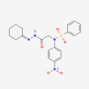 N-[(N'-Cyclohexylidenehydrazinecarbonyl)methyl]-N-(4-nitrophenyl)benzenesulfonamide