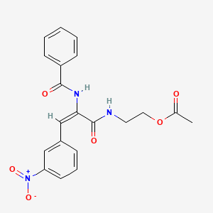 molecular formula C20H19N3O6 B11539938 2-({(2E)-3-(3-nitrophenyl)-2-[(phenylcarbonyl)amino]prop-2-enoyl}amino)ethyl acetate 