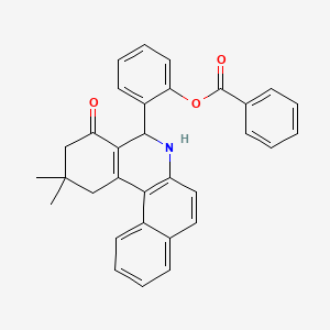 2-(2,2-Dimethyl-4-oxo-1,2,3,4,5,6-hexahydrobenzo[a]phenanthridin-5-yl)phenyl benzoate