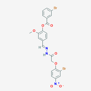 4-[(E)-{2-[(2-bromo-4-nitrophenoxy)acetyl]hydrazinylidene}methyl]-2-methoxyphenyl 3-bromobenzoate