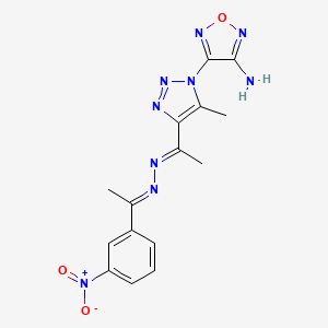 4-{5-methyl-4-[(1E)-1-{(2E)-[1-(3-nitrophenyl)ethylidene]hydrazinylidene}ethyl]-1H-1,2,3-triazol-1-yl}-1,2,5-oxadiazol-3-amine