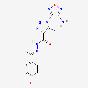 1-(4-amino-1,2,5-oxadiazol-3-yl)-N'-[(1E)-1-(4-fluorophenyl)ethylidene]-5-methyl-1H-1,2,3-triazole-4-carbohydrazide