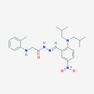 N'-[(E)-{2-[Bis(2-methylpropyl)amino]-5-nitrophenyl}methylidene]-2-[(2-methylphenyl)amino]acetohydrazide