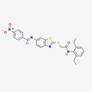 Acetamide, N-(2,6-diethylphenyl)-2-[[6-[[(4-nitrophenyl)methylene]amino]-2-benzothiazolyl]thio]-