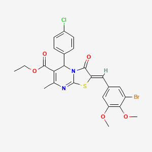 ethyl (2Z)-2-(3-bromo-4,5-dimethoxybenzylidene)-5-(4-chlorophenyl)-7-methyl-3-oxo-2,3-dihydro-5H-[1,3]thiazolo[3,2-a]pyrimidine-6-carboxylate