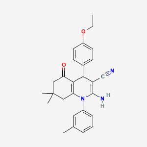 2-Amino-4-(4-ethoxyphenyl)-7,7-dimethyl-1-(3-methylphenyl)-5-oxo-1,4,5,6,7,8-hexahydroquinoline-3-carbonitrile