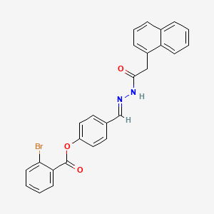 molecular formula C26H19BrN2O3 B11540323 4-(2-(1-Naphthylacetyl)carbohydrazonoyl)phenyl 2-bromobenzoate CAS No. 339294-66-5