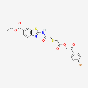 Ethyl 2-{[({2-[2-(4-bromophenyl)-2-oxoethoxy]-2-oxoethyl}sulfanyl)acetyl]amino}-1,3-benzothiazole-6-carboxylate