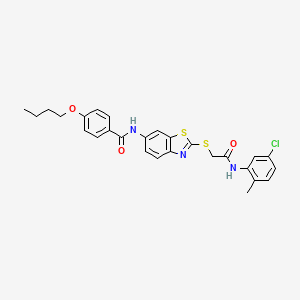 4-butoxy-N-[2-({2-[(5-chloro-2-methylphenyl)amino]-2-oxoethyl}sulfanyl)-1,3-benzothiazol-6-yl]benzamide