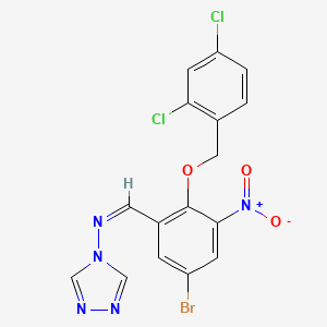 N-[(Z)-{5-bromo-2-[(2,4-dichlorobenzyl)oxy]-3-nitrophenyl}methylidene]-4H-1,2,4-triazol-4-amine