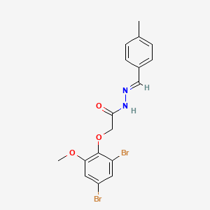 molecular formula C17H16Br2N2O3 B11540378 2-(2,4-dibromo-6-methoxyphenoxy)-N'-[(E)-(4-methylphenyl)methylidene]acetohydrazide 