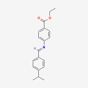 molecular formula C19H21NO2 B11540392 ethyl 4-({(E)-[4-(propan-2-yl)phenyl]methylidene}amino)benzoate 