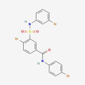 molecular formula C19H13Br3N2O3S B11540400 4-bromo-N-(4-bromophenyl)-3-[(3-bromophenyl)sulfamoyl]benzamide 