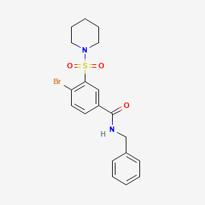 molecular formula C19H21BrN2O3S B11540409 N-benzyl-4-bromo-3-(piperidin-1-ylsulfonyl)benzamide 