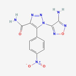 molecular formula C11H8N8O4 B11540540 1-(4-amino-1,2,5-oxadiazol-3-yl)-5-(4-nitrophenyl)-1H-1,2,3-triazole-4-carboxamide 