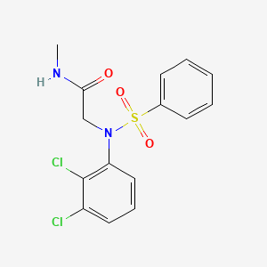 molecular formula C15H14Cl2N2O3S B11540575 2-[Benzenesulfonyl-(2,3-dichloro-phenyl)-amino]-N-methyl-acetamide 