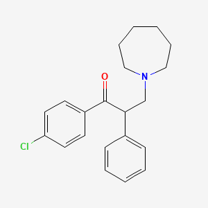 molecular formula C21H24ClNO B11540582 3-(Azepan-1-yl)-1-(4-chlorophenyl)-2-phenylpropan-1-one 