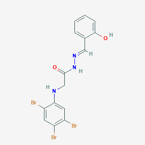 molecular formula C15H12Br3N3O2 B11540595 N'-[(E)-(2-Hydroxyphenyl)methylidene]-2-[(2,4,5-tribromophenyl)amino]acetohydrazide 