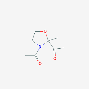 molecular formula C8H13NO3 B115406 1-(3-Acetyl-2-methyl-1,3-oxazolidin-2-yl)ethanone CAS No. 141916-15-6