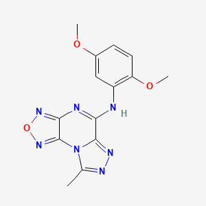 molecular formula C14H13N7O3 B11540612 Furazano[3,4-E]1,2,4-triazolo[4,3-a]pyrazin-5-amine, N-(2,5-dimethoxyphenyl)-8-methyl- 