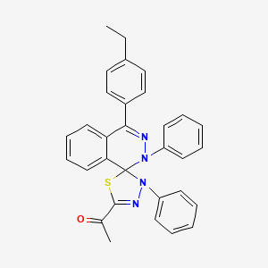 molecular formula C31H26N4OS B11540627 1-[4-(4-ethylphenyl)-2,3'-diphenyl-2H,3'H-spiro[phthalazine-1,2'-[1,3,4]thiadiazol]-5'-yl]ethanone 