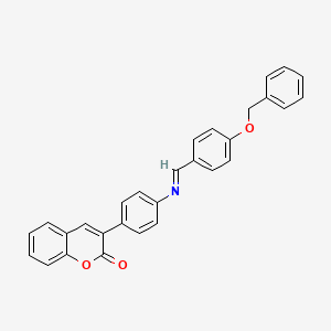 molecular formula C29H21NO3 B11540631 3-[4-({(E)-[4-(benzyloxy)phenyl]methylidene}amino)phenyl]-2H-chromen-2-one 