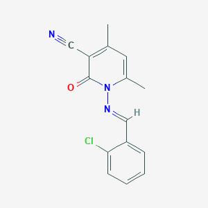 1-{[(E)-(2-chlorophenyl)methylidene]amino}-4,6-dimethyl-2-oxo-1,2-dihydropyridine-3-carbonitrile