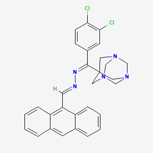 7-[(Z)-[(2E)-(anthracen-9-ylmethylidene)hydrazinylidene](3,4-dichlorophenyl)methyl]-1,3,5-triazatricyclo[3.3.1.1~3,7~]decane