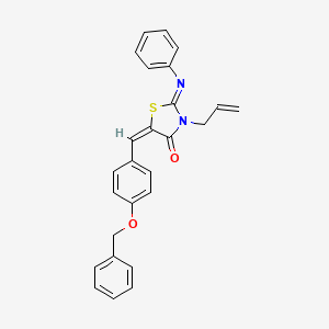 (2E,5E)-5-[4-(benzyloxy)benzylidene]-2-(phenylimino)-3-(prop-2-en-1-yl)-1,3-thiazolidin-4-one